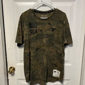 Under Armour x No Bull collab Men's Olive Camouflage Tee size xl
